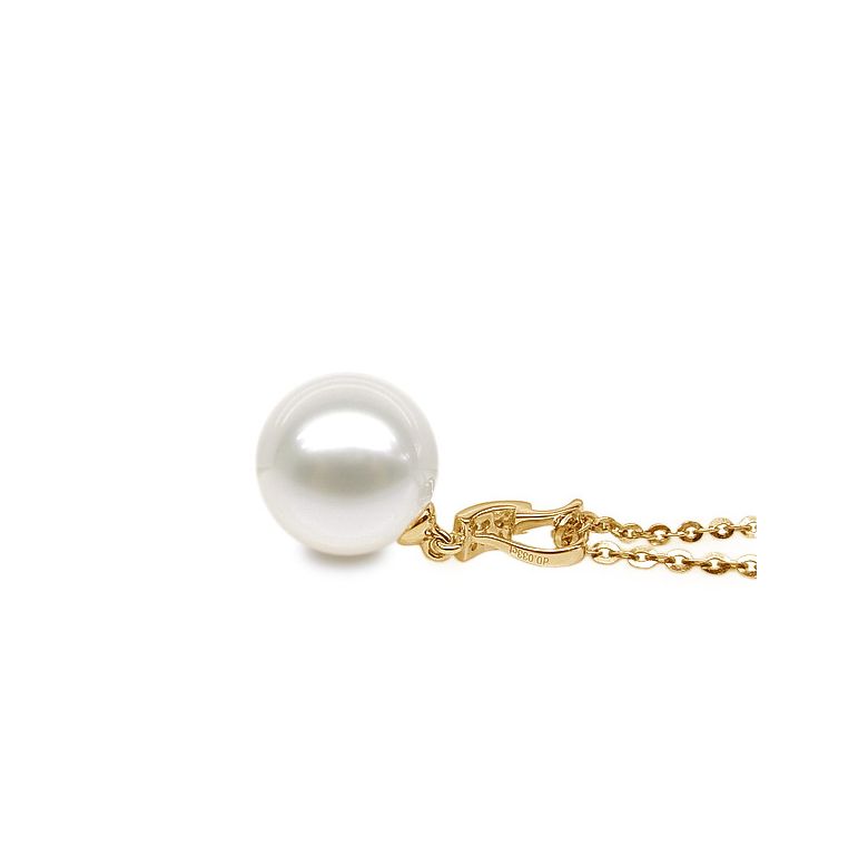 Ciondolo Xilo - Oro Giallo, Perla d'Acqua Dolce e Diamanti - 4
