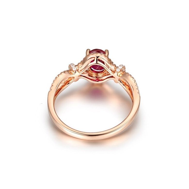 Anello Giardino Segreto - Oro Rosa, Rubino Birmania & Diamanti - 4