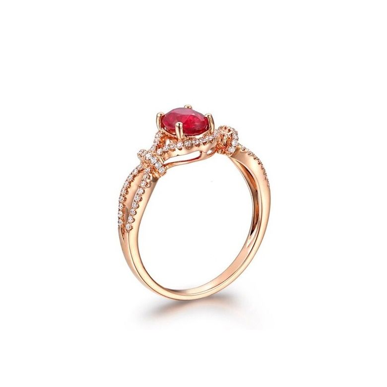 Anello Giardino Segreto - Oro Rosa, Rubino Birmania & Diamanti - 3