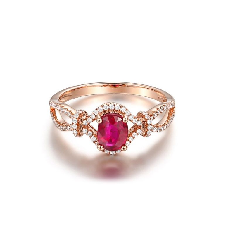 Anello Giardino Segreto - Oro Rosa, Rubino Birmania & Diamanti - 2