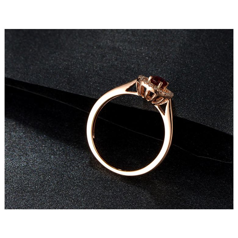 Anello Di Fidanzamento Portami Via - Oro Rosa, Diamanti & Rubino Birmano - 5