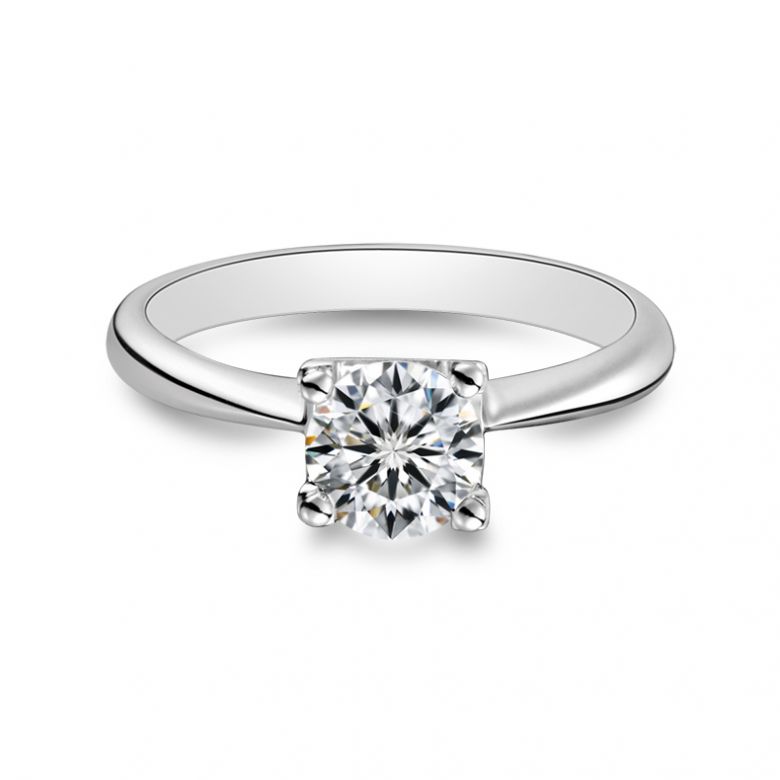 Anello Solitario Lettera Alfabeto N - Oro Bianco e Diamante | Gemperles - 5