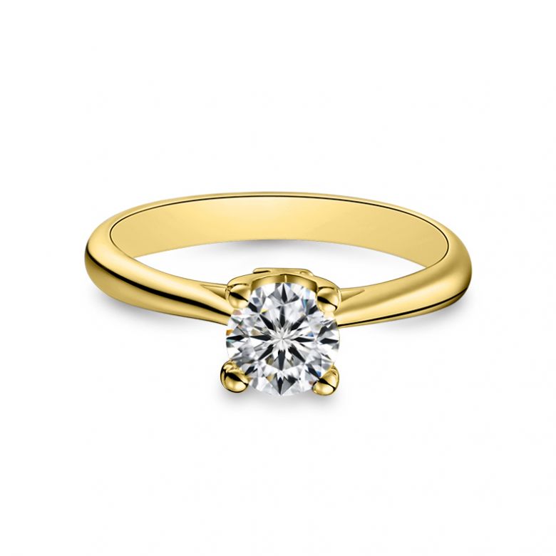 Anello Solitario Lettera Alfabeto Y - Oro Giallo e Diamante | Gemperles - 3