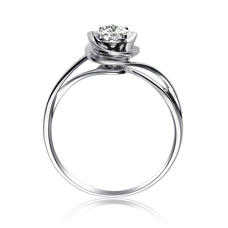 Anello di Fidanzamento Stregato - Platino & Diamante - 6