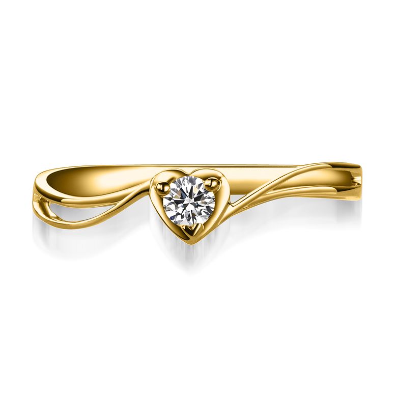 Anello di Fidanzamento Cuore Mio - Oro Giallo & Diamante Solitario | Gemperles - 5