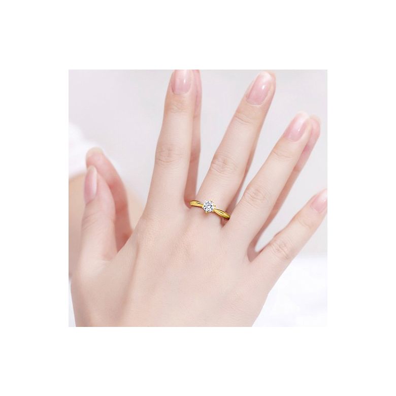 Anello di Fidanzamento L'Amour - Oro Giallo e Diamante Solitario | Gemperles - 3