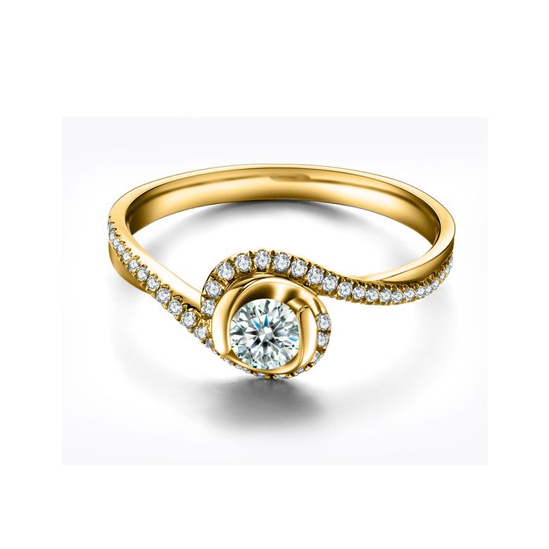Anello Solitario Composto Ti Appartengo - Oro Giallo & Diamanti | Gemperles - 2