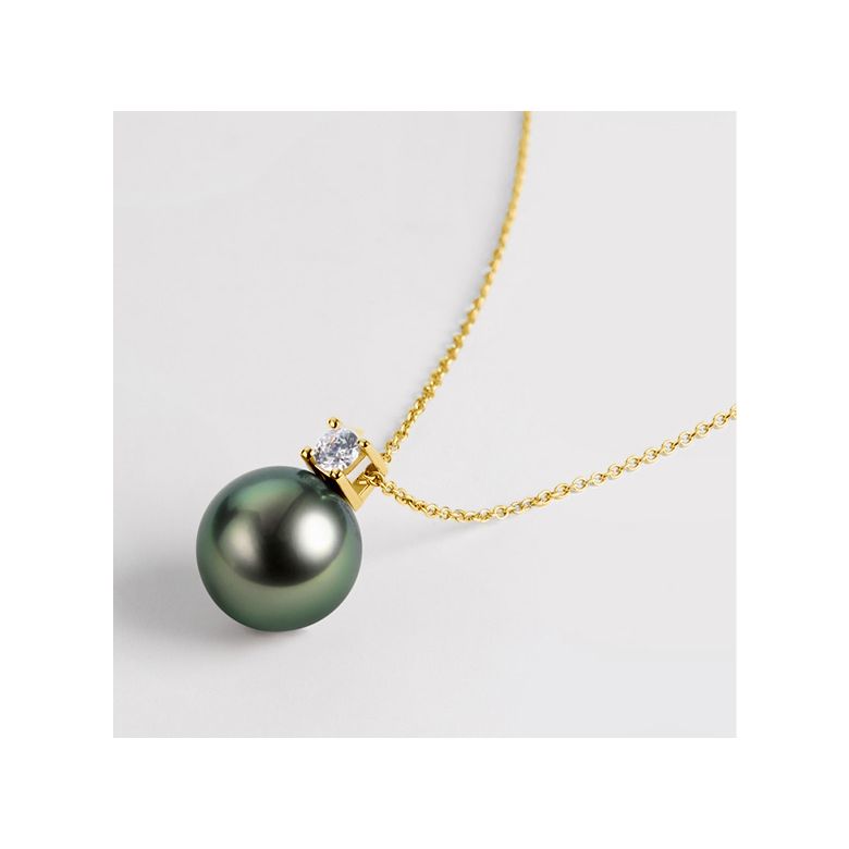 Ciondolo Ginza - Oro Giallo 18kt, Diamante e Perla di Tahiti - 2