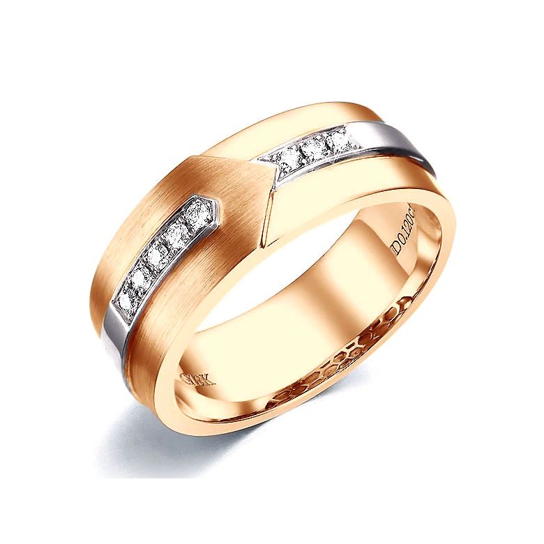 Anello Uomo in Oro giallo, bianco e Diamanti | Camillo - 1